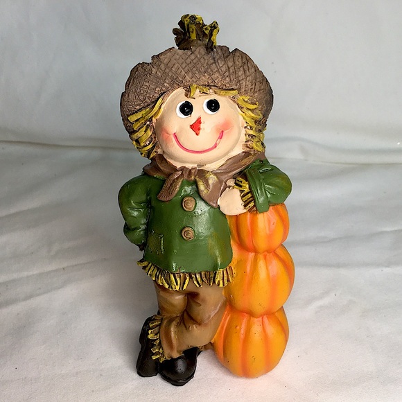 2 Piece Scarecrow Boy and Girl with Pumpkins by Valerie Parr Hill - Picture 5 of 13